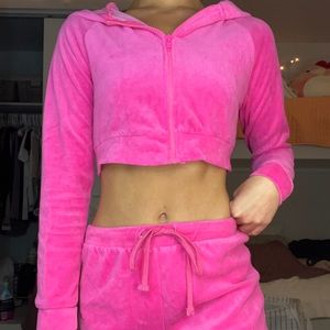 Women’s Pink Velour Sweat Set Shorts